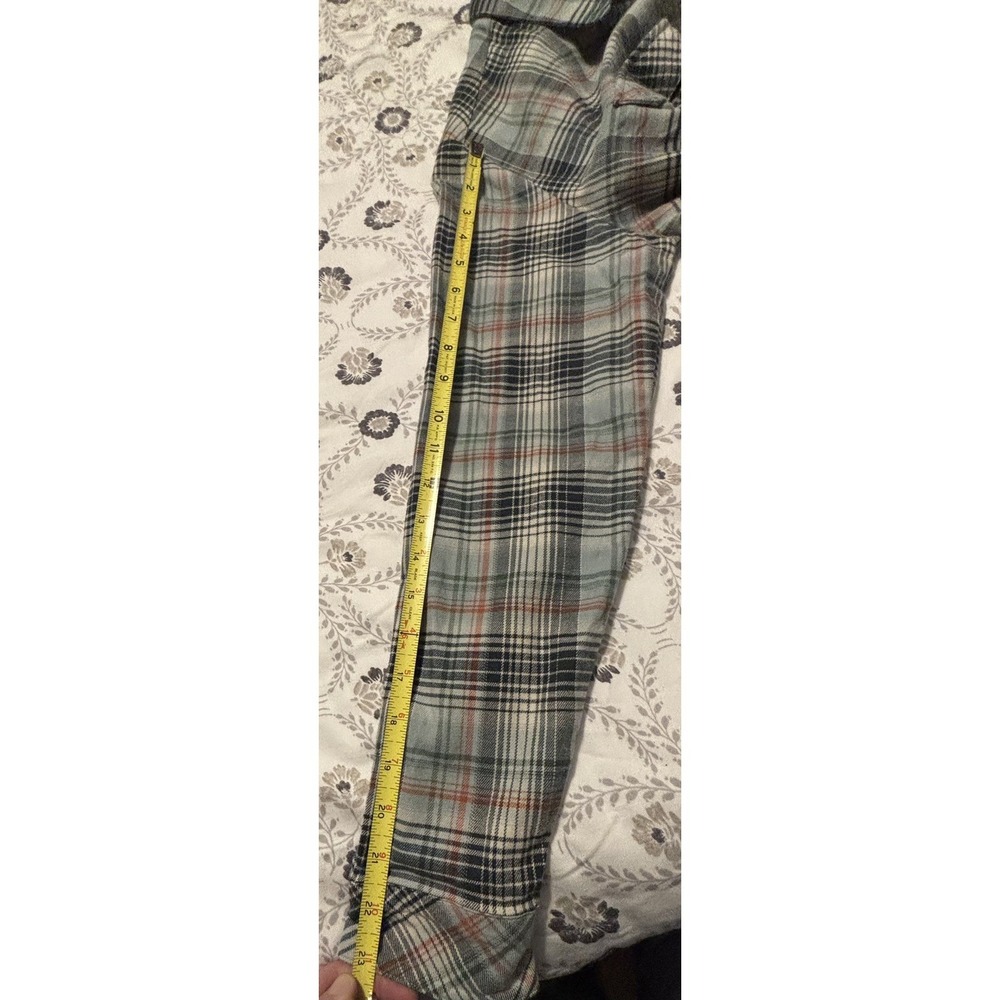 KUHL Tess Corduroy Trim Medium Flannel Shirt Womens Small Snap Front Green Plaid - Picture 5 of 7